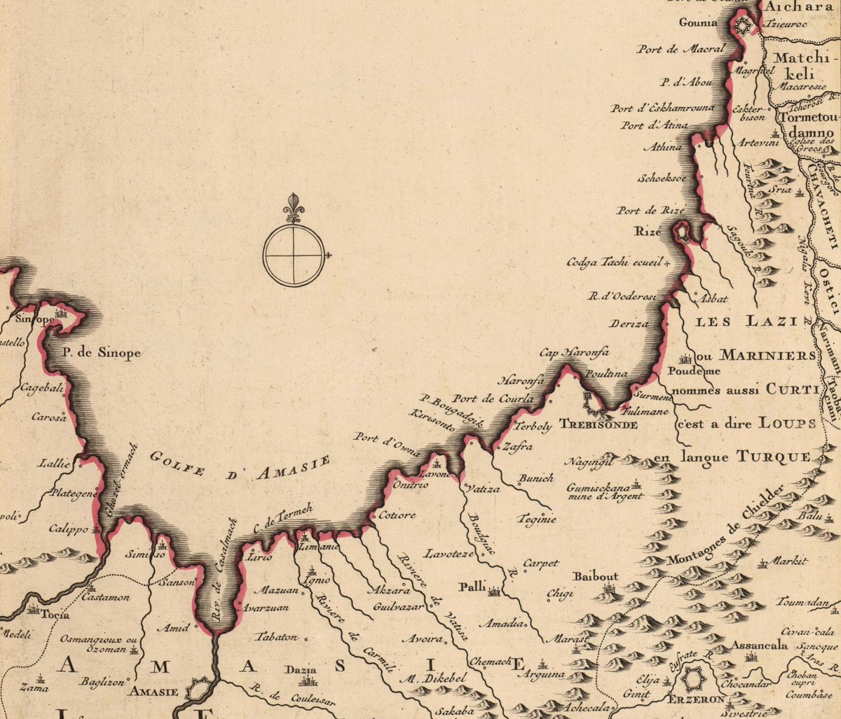 1742 Amsterdam basımlı haritadan Doğu Karadeniz...