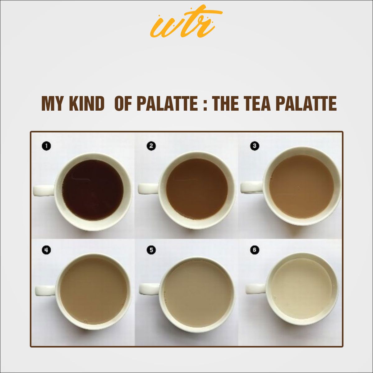 wtrecipe's tweet photo. Tag all the chai lovers and challenge them to make all the colors of chai from this palette. 
#wtrecipe #wtr #whattherecipe #loveforfood #foodie #foodgasm https://t.co/5TWvwVfE50