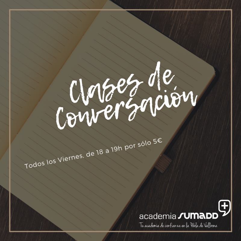 SumaddAcad's tweet photo. Este viernes 5, clase de conversación a 5€.
Podéis compartir esta información con vuestros familiares, amigos, vecinos...¡no es necesario ser alumno de sumadd! 📱 675921076 
#conversationclass #english #learn #lapobladevallbona https://t.co/EAJsU1yc4h