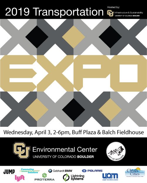 CU_PTS's tweet photo. Today is the day! Join us from 2-6pm (Wed 4/3) at CU Boulder's Balch Fieldhouse and Buff Plaza for the 2019 Transportation Expo. Free and open to everyone. See you there! https://t.co/xp8yZhXjW2