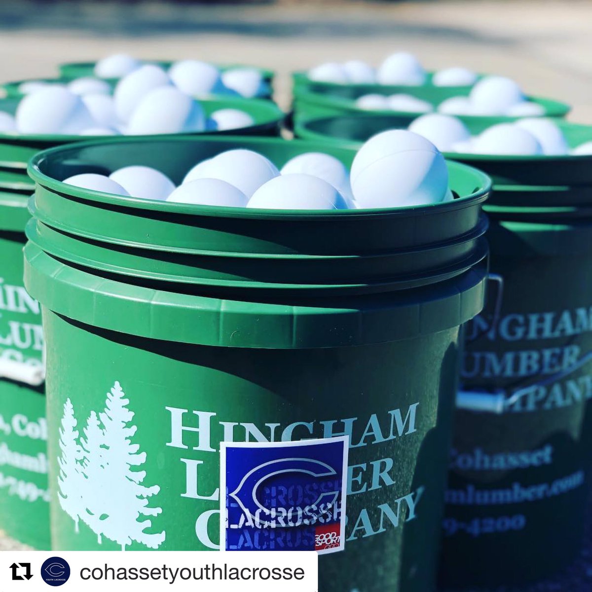 HinghamLumber's tweet image. Check out this great pic Cohasset Youth Lacrosse tagged us in on Instagram. Perfect use of the buckets we donated don’t you think?! Go get em teams! Have a great season! #hlcgivesback #buildingastrongcommunity #shopsmall #shoplocal