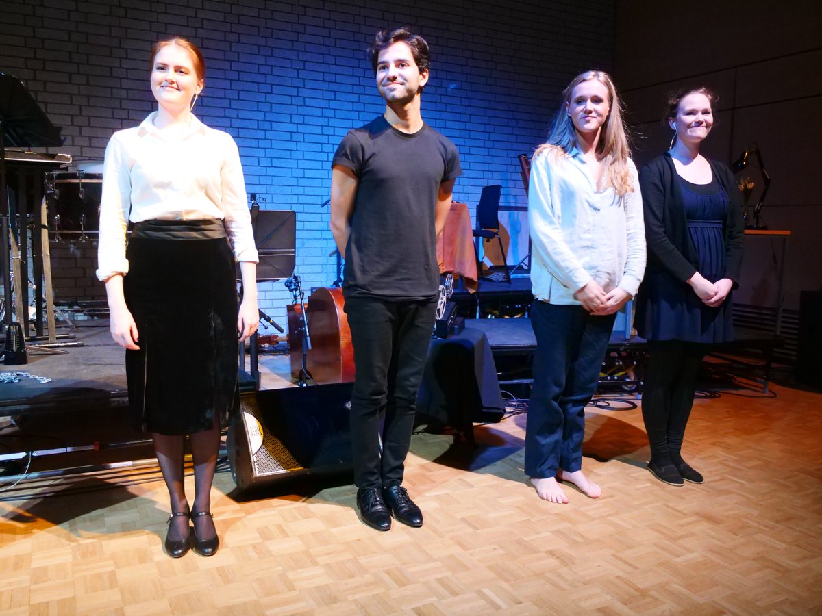 Last night’s world première of Fivestones, a new work by Eldad Diamant fusing theatre, opera, improvisation, video, spoken-word and visual effects inspired by the prose poetry of Judith Drigues. Performances until Friday, free entry! #rncm #art #music #theatre #dowhatyoulove