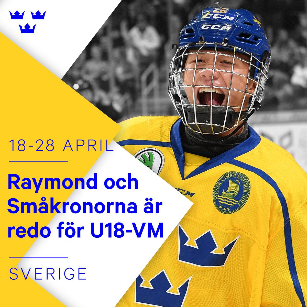 Truppen är släppt! Här är killarna som ska representera Sverige och Småkronorna i U18-VM på hemmaplan. Har du inte köpt biljett än? Lugn, klicka här: bit.ly/2YIIdRu Här är truppen och tiderna för mästerskapet: bit.ly/2OENJQo #småkronorna