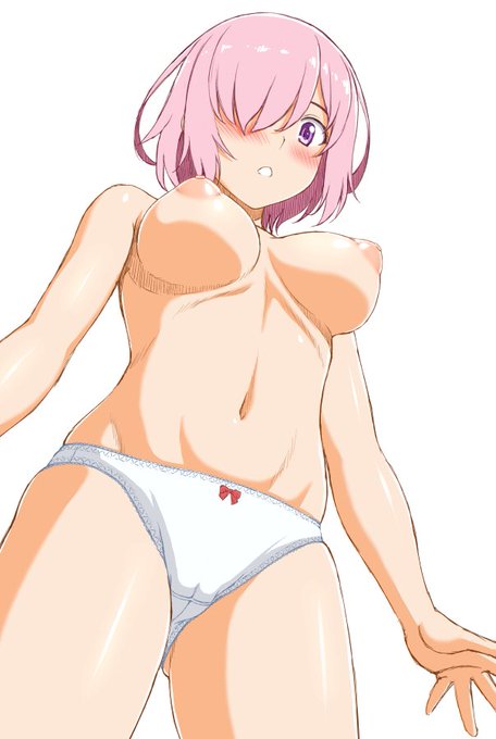 あおりの練習で脱がされるマシュ 