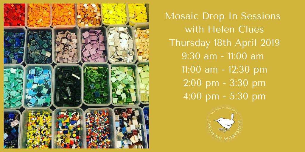 FarthingWork's tweet photo. Fancy doing a workshop with your child this Easter?  We are running some drop in sessions here at The Farthing Workshop on 18th April , for more details and to book please pop into The Farthing Gallery or give us a call Tel 01926 851481 #FarthingWorkshop #Easter #mosaics https://t.co/dT4dnVhRSn