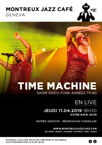 time_machine's tweet photo. Join us for our free monthly disco-funk afterwork show at the Montreux Jazz Café (GVA airport) on Thursday April 11th! Reservations highly recommended: +41 22 817 4640 !
#Afterwork #Bestpartyintown #MontreuxJazzCafe #TimeMachineDiscoShow #discofunk
#livemusic #70sparty #freeshow https://t.co/NuPrYLkzGM
