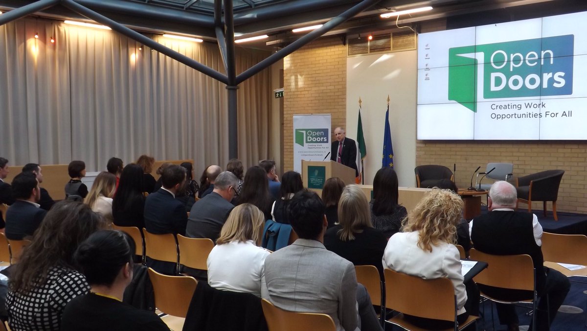 DeptJusticeIRL's tweet photo. MoS @davidstantontd hosts the Open Doors Initiative first Inter-Dept Seminar in the Dept of Justice this morning. Delighted to encourage linking companies with Govt Depts who can provide real and valuable support to diversity and inclusion in the workplace. https://t.co/pnbly4Olh5