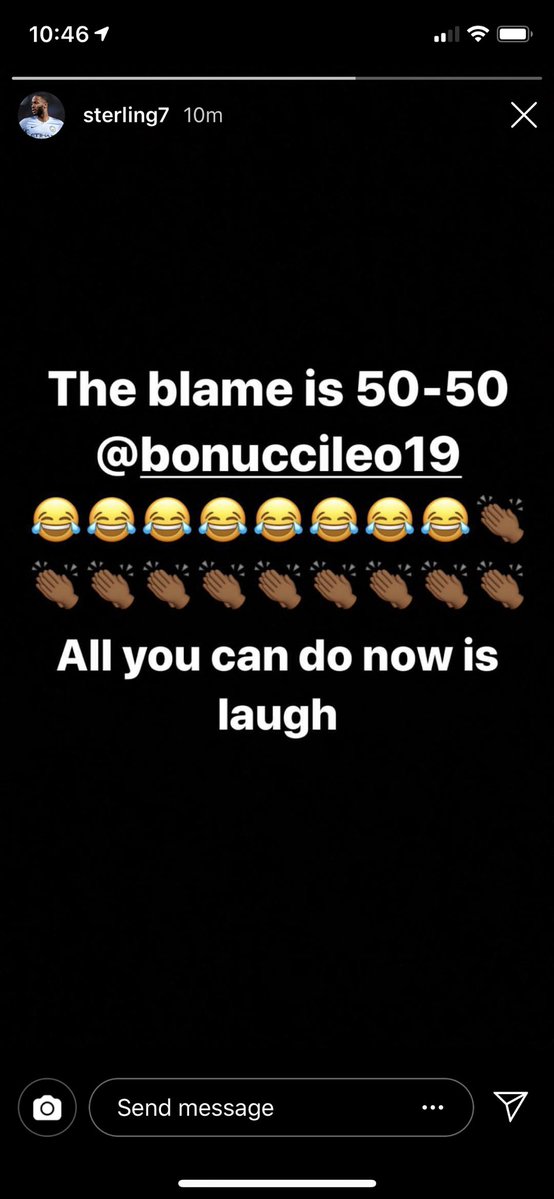 Footballtweet's tweet photo. Raheem Sterling rightly calls out Leonardo Bonucci for his comments on Moise Kean being racially abused. 

What a guy. 👏 https://t.co/RLomG9uheK