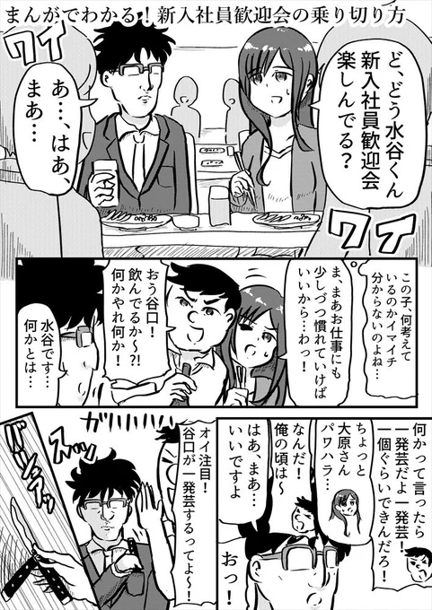 【新社会人のみなさんへ】

歓迎会などで一発芸の強要等のパワハラを受けたときの対処法を漫画にしました。

不安がある方はぜひ参考にしてみて下さい。 