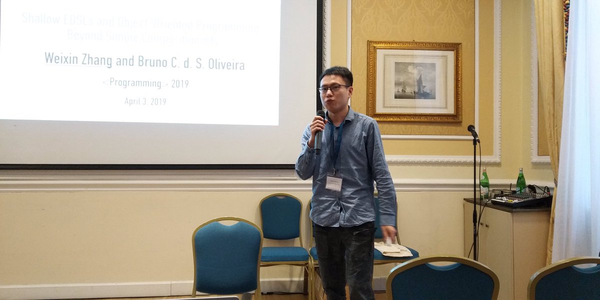 "Shallow EDSLs and Object-Oriented Programming: Beyond Simple Compositionality" by W. Zhang and B. Oliveira. programming-journal.org/2019/3/10/ #prog19