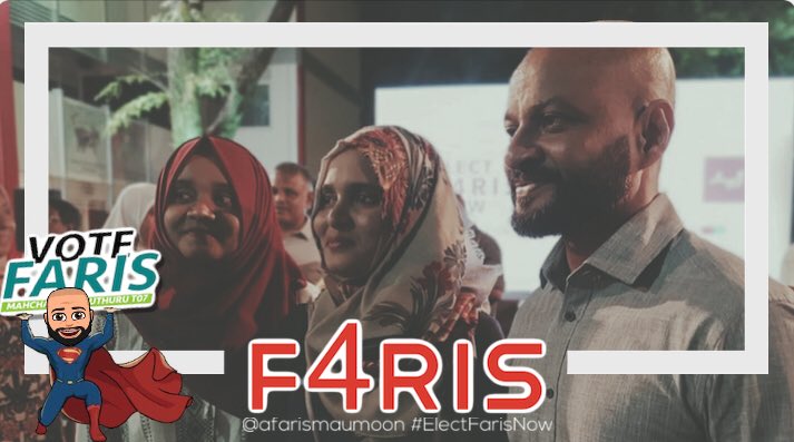 ވިސްނަވާށޭ ފުރުސަތޭ މީ ކަތުންނޭ ހިނގާށޭ ހޮވަން މަޖިލިހަށް ނަންހިގާ މީ ދަރިޔެއް ދިވެހި ނަންކިޔޭ ފާރިސް މައުމޫން

#votefaris 
#ElectFarisNow 
#Maahdhaa4
#MRMkerigenkuriah