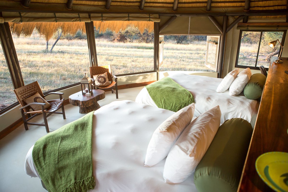 #Okonjima Bush Camp at it’s very best 👌🏻😍 Wake up to wildlife right in front of your chalet....