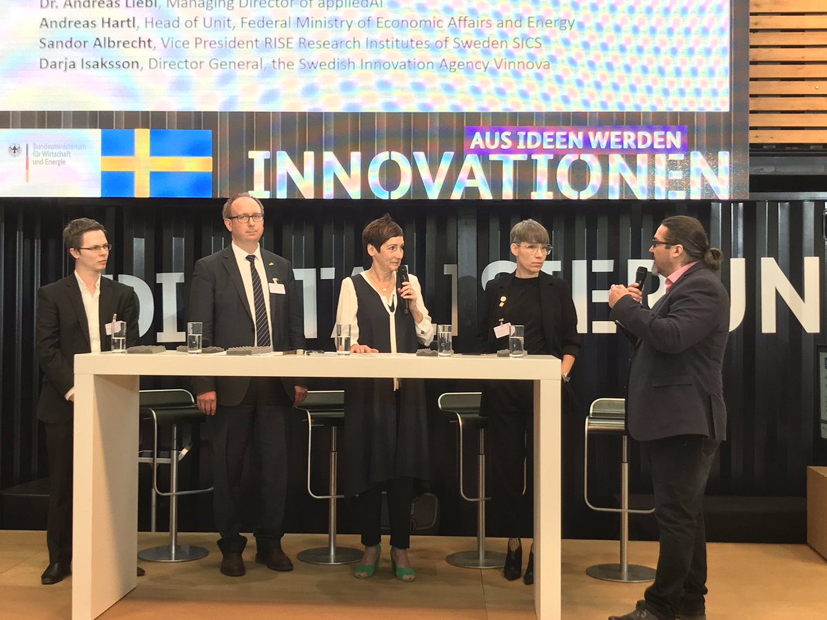 AI is KEY for a sustainable world and must be based on common values, data, standards and cooperation. We have the momentum on a political level. Lets create a AI Eco system for Europe!  #appliedAI #AI #HM19
<a href="/SandorAlbrecht/">Sandor Albrecht</a> <a href="/darjaisaksson/">.darja</a> #AndreasHartl #AndreasLiebl @BMWi_Bund