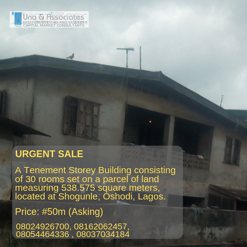 Una_Associates's tweet photo. URGENT SALE
A Tenement Storey Building consisting of 30 rooms set on a parcel of land measuring 538.575 square meters, located at Shogunle, Oshodi, Lagos.

Price: #50m (Asking)

08024926700, 08162062457,
08054464336 , 08037034184

#realestate #property #land #building https://t.co/vhKFHsWapA