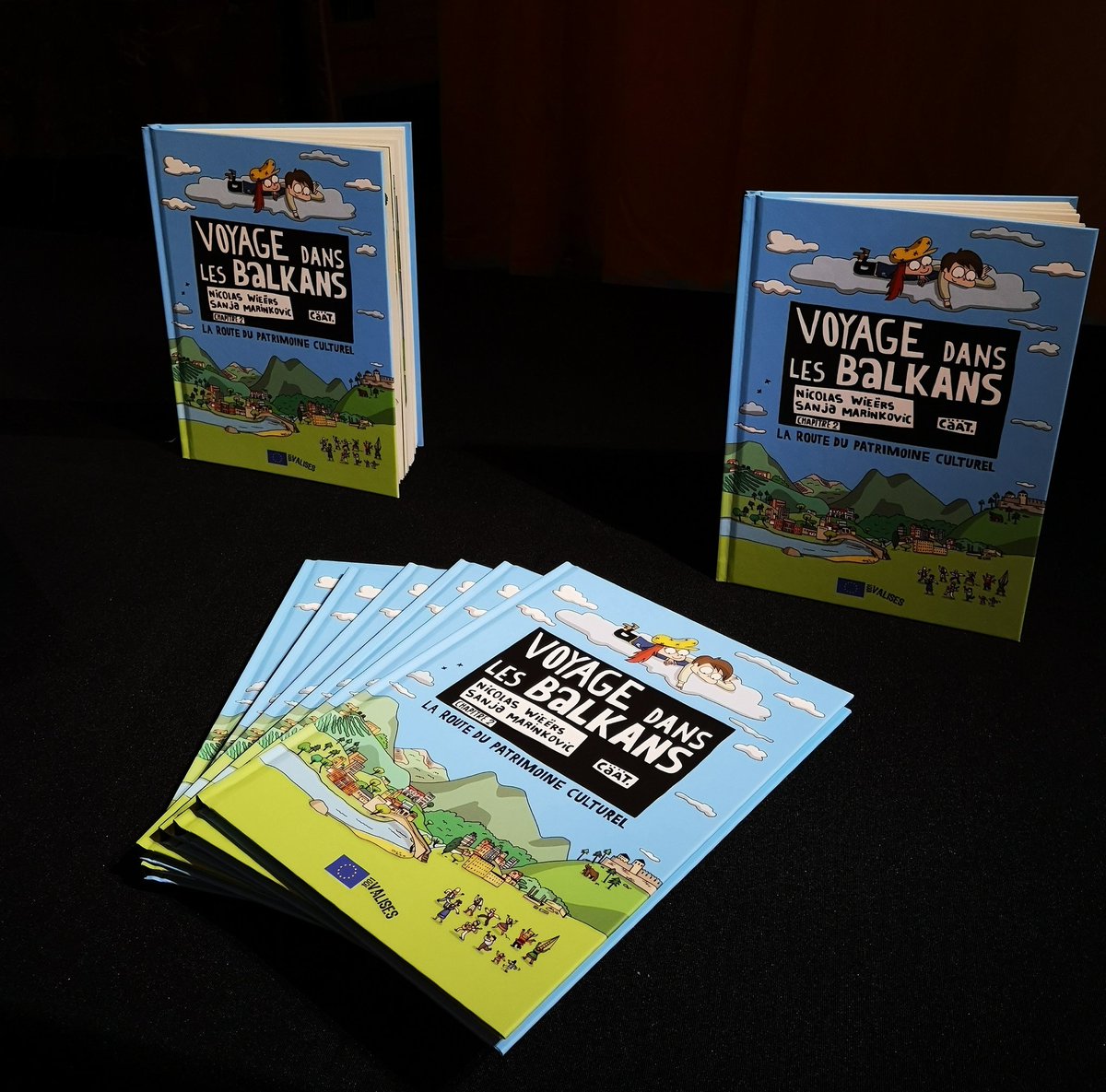 BalkanTrafik's tweet photo. Yesterday, we had a pleasure to participate at the event "EU &amp; Western Balkans. Connected by Culture", organized by the EEAS. Our director Nicolas Wieërs presented the comic book about W. #Balkans and explained how Balkan Trafik uses culture to connect people of the region! #EU https://t.co/rplq8FMhVo