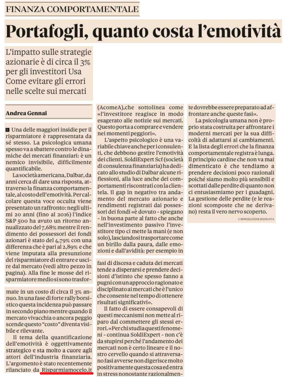 Risparmiamocelo's tweet photo. 📰 Parlano di noi...Sulle pagine di Plus24 de il @sole24ore di sabato viene citato un articolo di Risparmiamocelo dedicato agli errori comportamentali degli investitori... 👏👏

Ecco qui l'articolo originale 👉 https://t.co/H1z0CEWkXq https://t.co/ccDv42YyVa