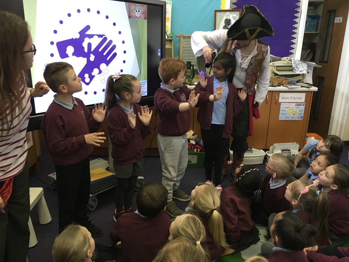Stphilipevanspr's tweet photo. Solving the mystery of ‘The Pirates of the Chillibean’ in Year 2 - preventing the spread of germs. @FSAWales #chillibean https://t.co/8P1Spv7Tgr