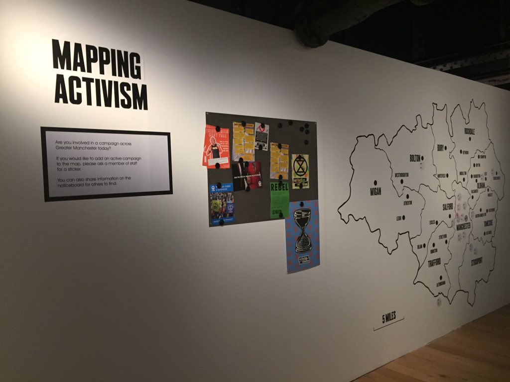 ManCathedral's tweet photo. In the space opposite there’s space for visitors to use to promote and take part in activism in commemoration if those who gathered at St Peter’s Field in 1819. #PHMPeterloo #Peterloo2019 #MCRcultureswap #EnglishTourismWeek19 https://t.co/Ph9QmoU7ns