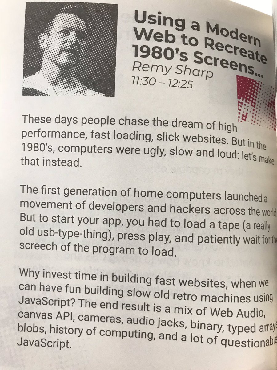 TheHashton's tweet image. Being taken back to the 1980s with @rem on creating that look on modern screens @FrontendNE. Time for some fun

#Frontend #FrontendNE #javascript #webdevelopment #vintage #betamax