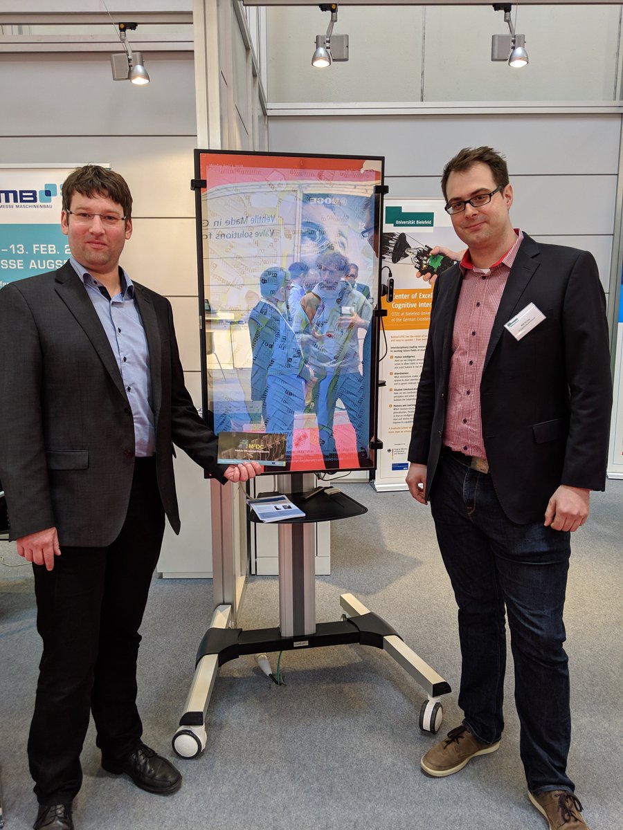 M2DC_Project's tweet image. The @M2DC_Project team is this week at the Hannover Messe #HMI2019 presenting an intelligent mirror for smart homes as a co-exhibitor sharing a booth with Bielefeld University at Hall 16 - Stand A04 in OWL Pavilion. Join us there this week.