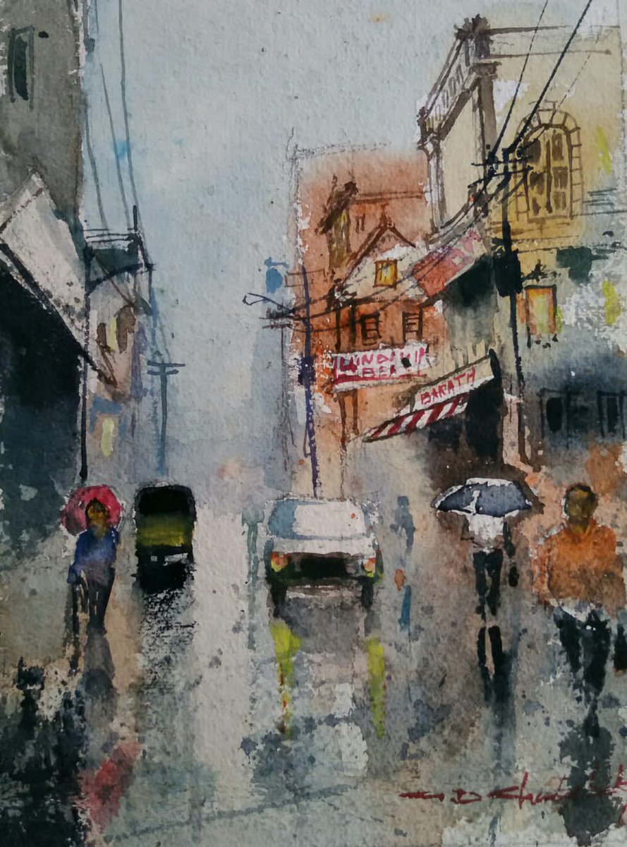 Nother morning rain in our Bangalore 
In my paintings, I can bring rainy season any time 
After all yesterday was so sunny day I hope this painting will bring chill those who see now
For more information: bangalorearthub.com
#artgallery #landscapeworkshop #painting #arthub