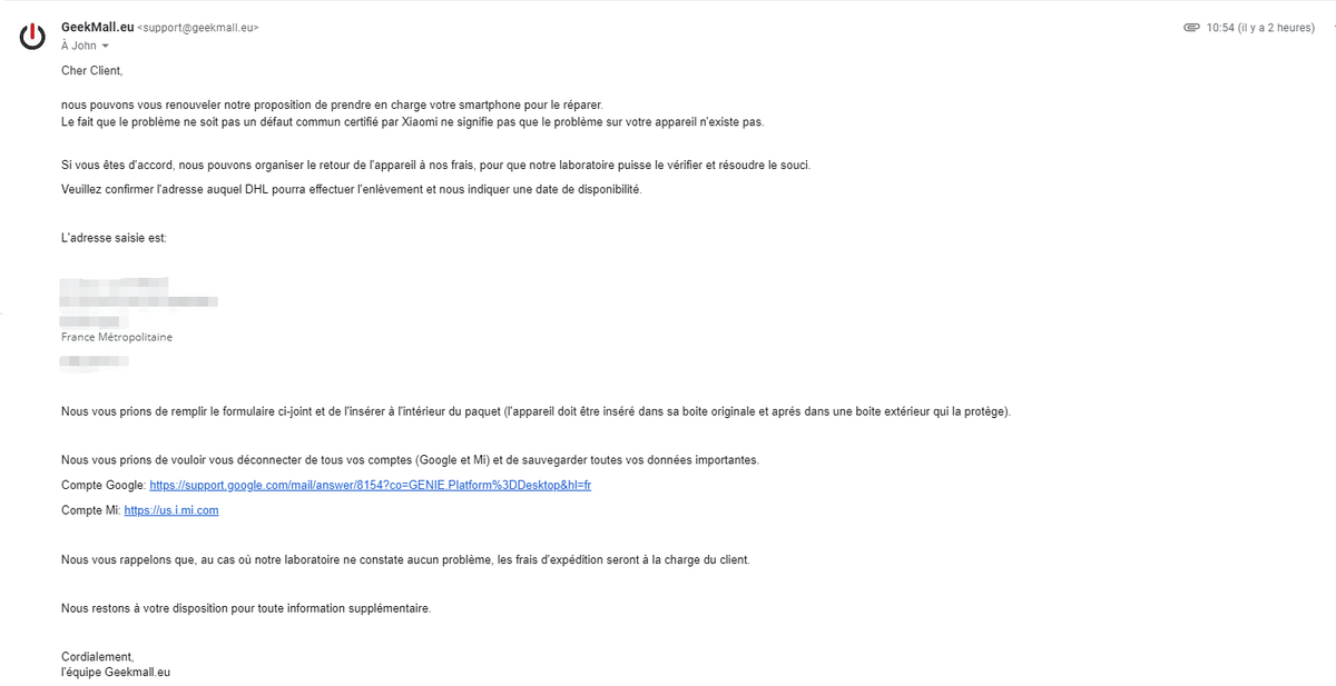 GeekmallEU's tweet photo. @EncestralZ @JonathGTD @yanliufr @xiaomi_france Bonjour @JonathGTD, en effet nous ne comprennons pas votre réaction et vos accusations. Notre service client vous a simplement dit que le souci que vous nous avez indiqué n'est pas considéré un defaut commun, mais nous avons tout de même pris en charge votre appareil! 😉 https://t.co/x0pEusvN5l