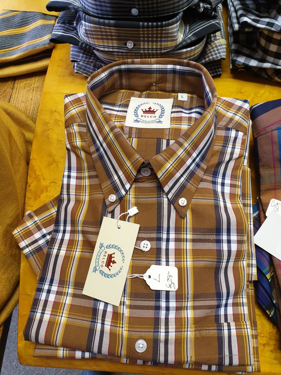 WhatisHipGLSTN's tweet photo. #relco short sleeve check shirt in brown. Available small to 3xl. Only £28. #ordernow 01493 652774 https://t.co/S7cEYTo3Zi