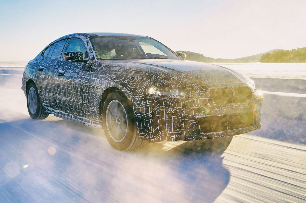 PromotorMarket2's tweet photo. New BMW i4 shown winter testing in first official images  https://t.co/0EKx09D98l https://t.co/jIYATr99fA