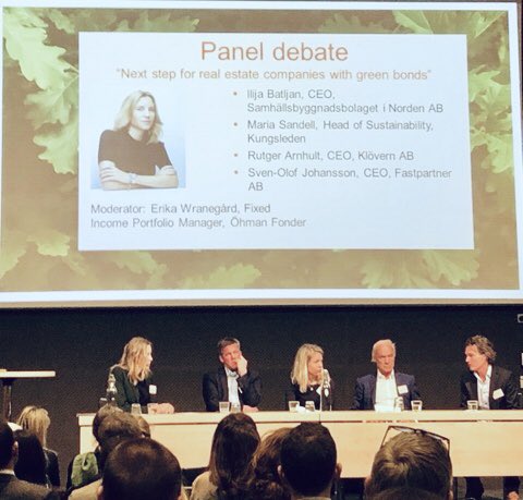 Öhman Fonders förvaltare ⁦<a href="/erikawranegard/">Erika Wranegård</a>⁩ leder debatt hos <a href="/swedbank/">Swedbank Sverige</a> om finansiering av ”gröna” fastigheter 🌱🏗🏡 ⁦<a href="/KlovernAB/">Klövern AB</a>⁩ ⁦<a href="/Kungsleden/">Kungsleden</a>⁩ ⁦⁦<a href="/Ohmangruppen/">Öhman</a>⁩