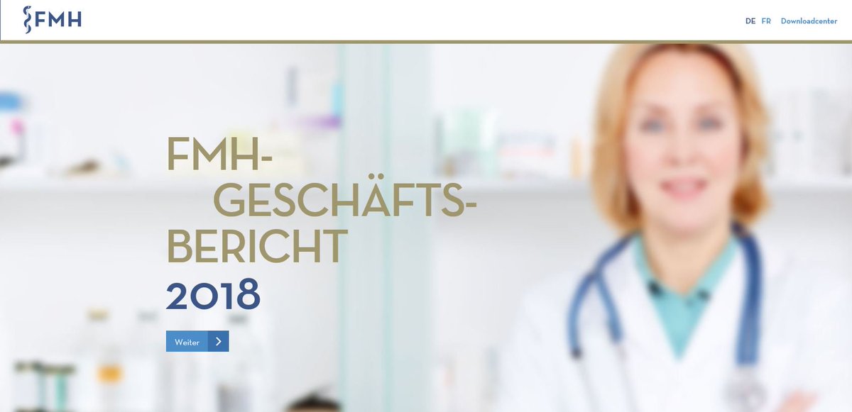 Der neue Geschäftsbericht der FMH ist heute erschienen: 
report2018.fmh.ch/de