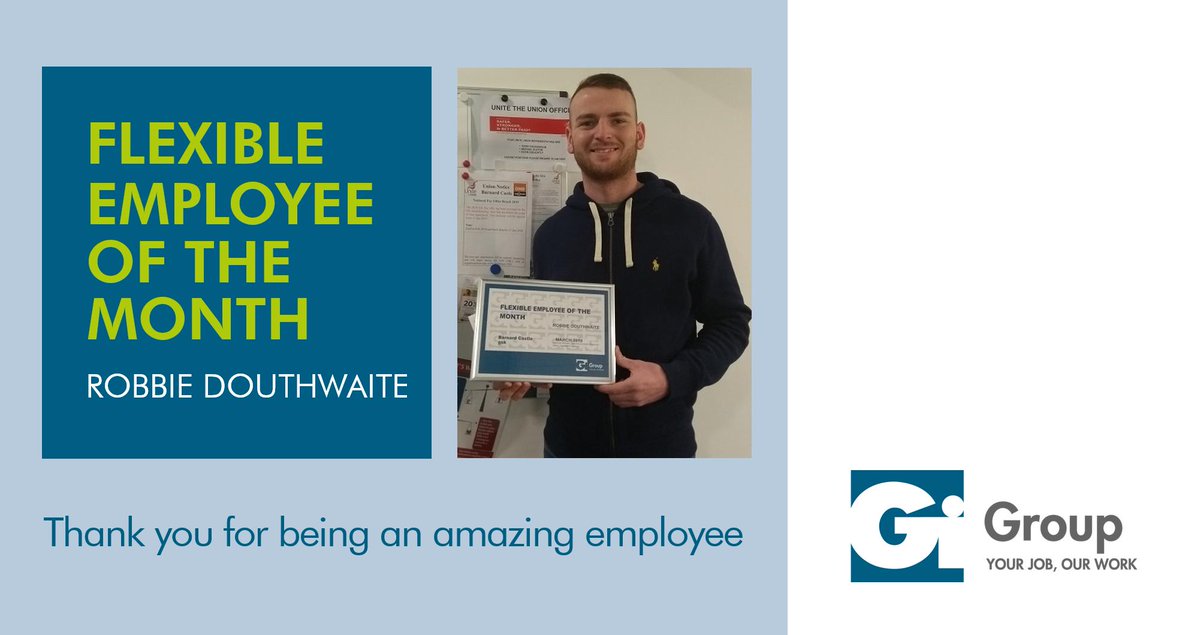 GiGroupUK's tweet photo. #Congratulations to our first Flexible Employee of the Month for April: Robbie Douthwaite! A key driver in implementing a new initiative for his team, Robbie has been described as supportive to his team members and positive, communicative role model!
Well done Robbie! #TopTemp https://t.co/XdGnKCVuVX