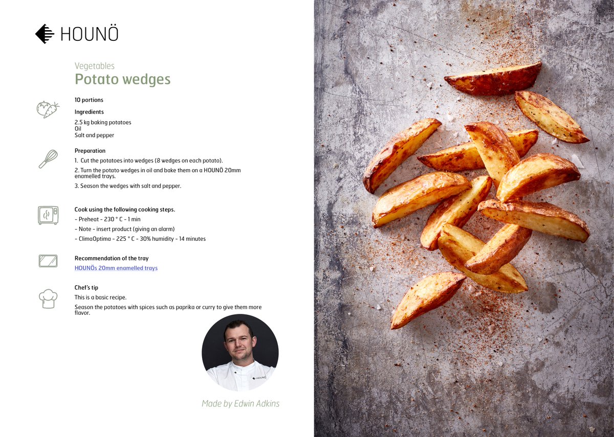 Let’s make crispy #potato wedges in your #HOUNÖ #oven! These potato #wedges are impossibly crispy and crackly on the outside with tender, pillowy potato insides. Enjoy cooking them in your favorite combi oven! 😊👨‍🍳🍟🥔
#hounorecipe #foodweshare #hounoblog 
hounoblog.com/recipes