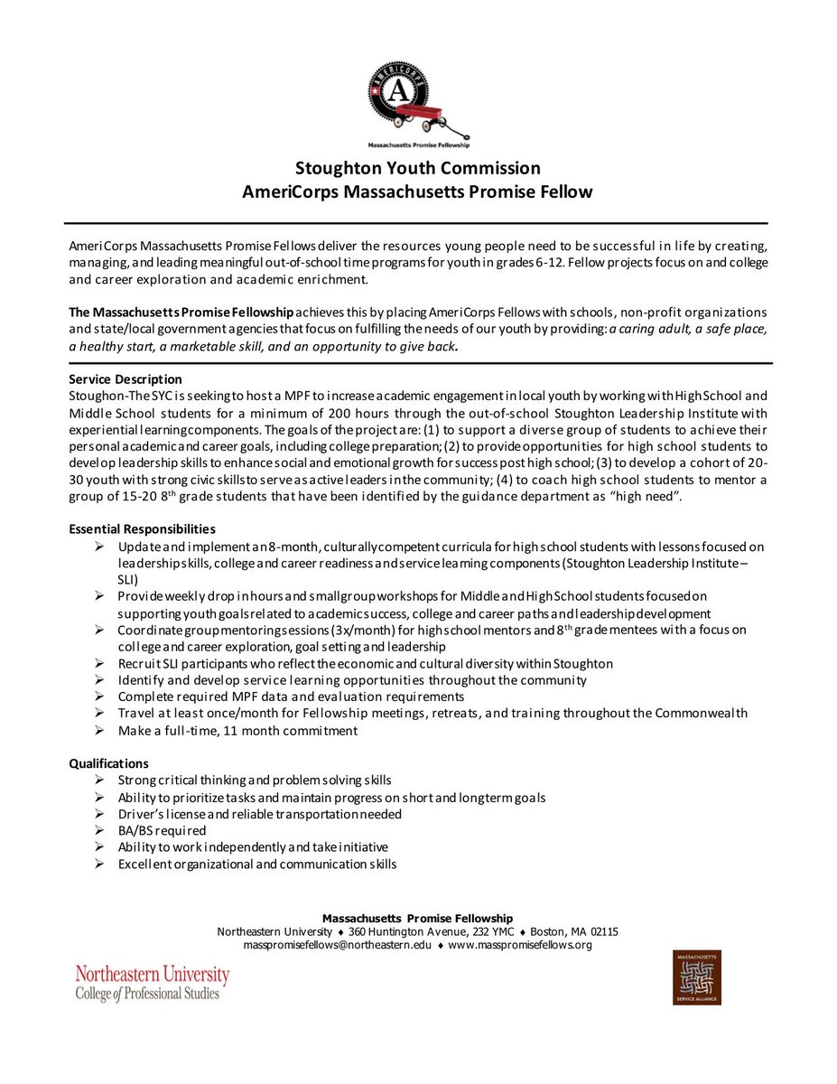 Stoughton Youth Commission is seeking