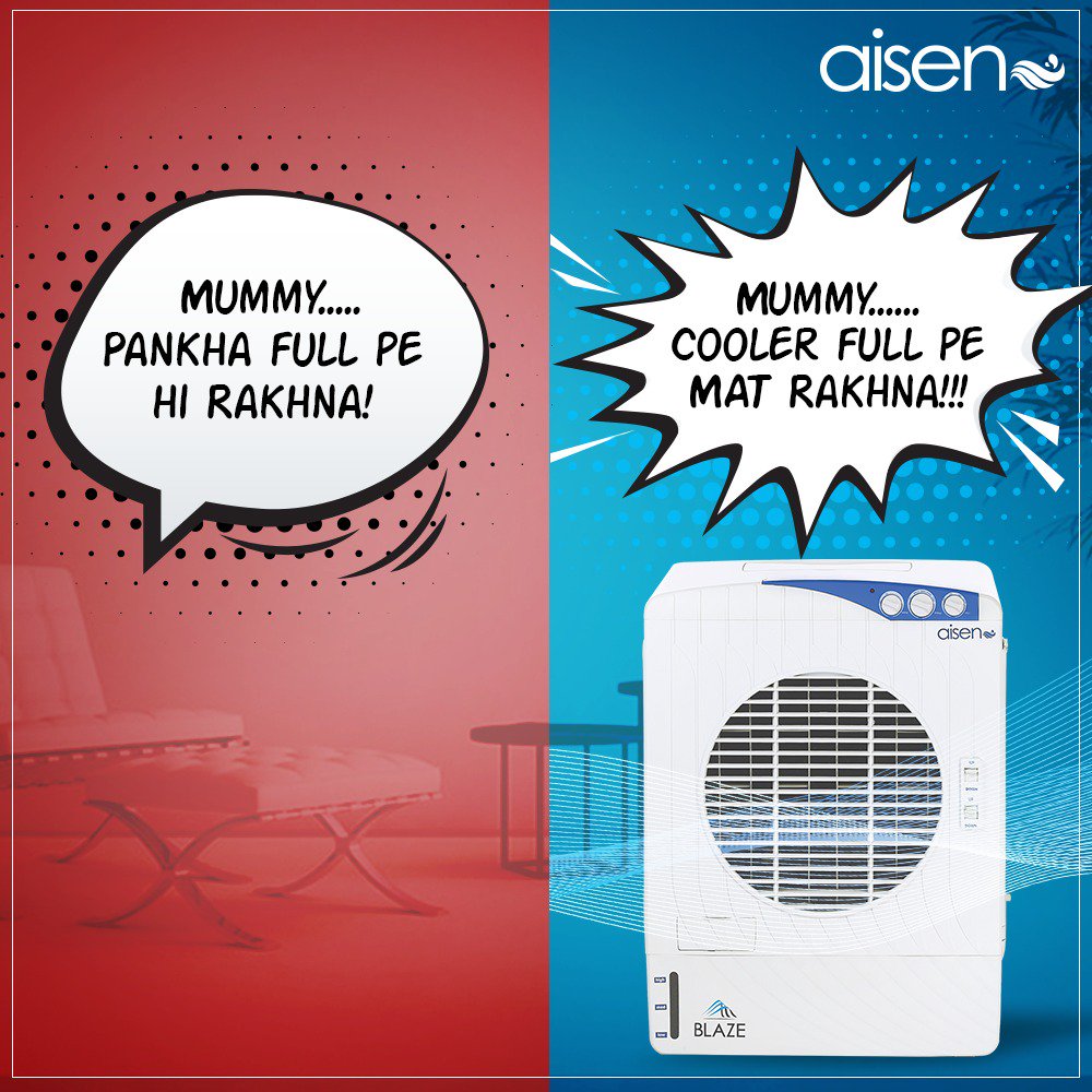 aisenIND's tweet image. When you have #AisenCoolers - We know which side you belong to! #PowerfulAirflow #EnergyEfficient