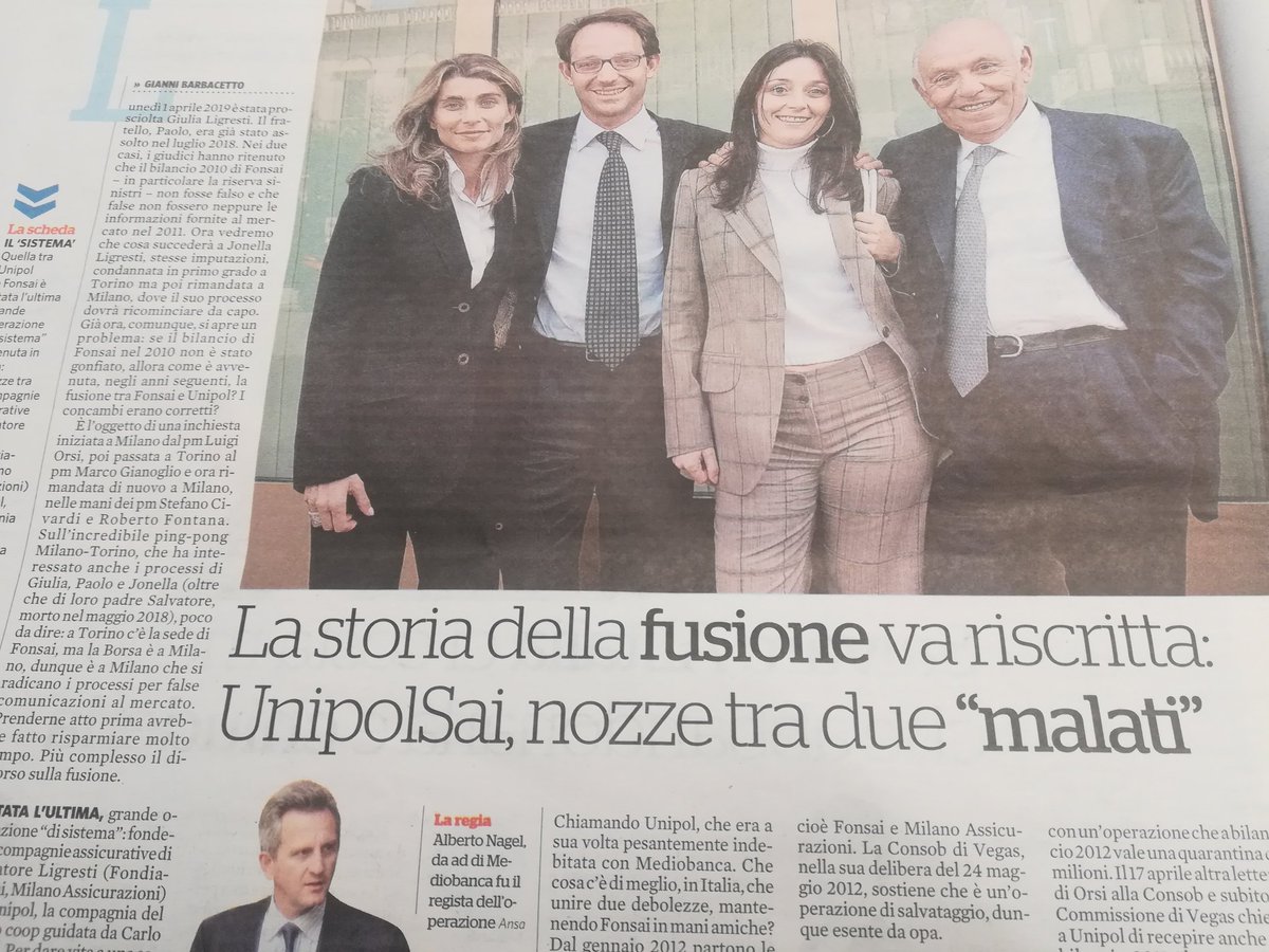 gbarbacetto's tweet photo. La fine dei #Ligresti, i bilanci di #Fonsai, la fusione con #Unipol. L'ultima grande operazione di sistema. Oggi sul @fattoquotidiano https://t.co/Wc8LHsldlv