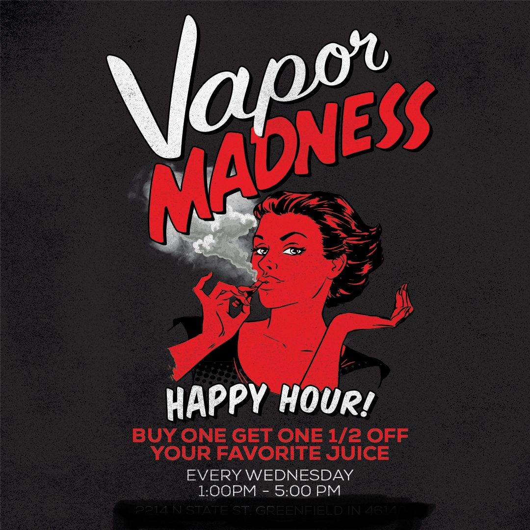 vapormadness's tweet image. BOGO 1/2 off all juice 1-5pm today!!!!!
•
•
•
#shoplocal #indyvapeshop #cbddispensary #indianacbd #vapedeals #vapingsaveslives #vaporlounge #vapecommunity