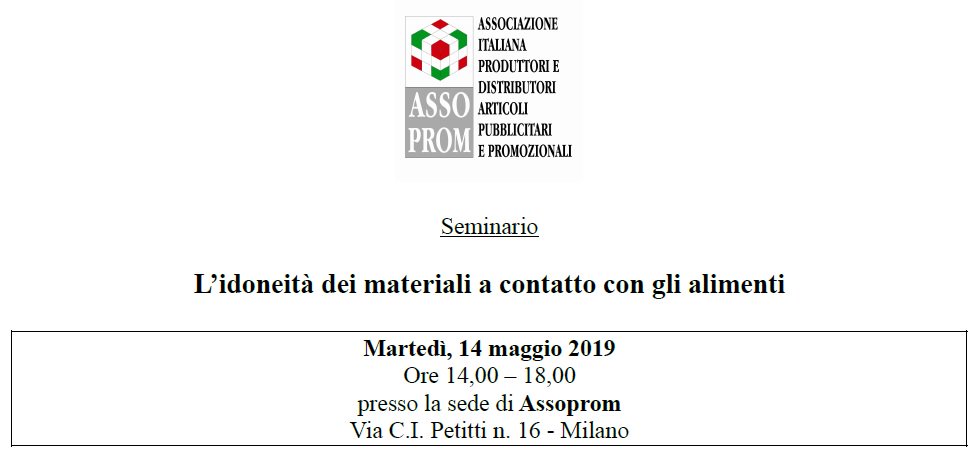 Assoprom's tweet photo. Grazie alla collaborazione con #tuvsud, #Assoprom organizza il #seminario
"L'idoneità dei prodotti a contatto con gli alimenti"
14/05/2019, h 14 - 18
presso la sede di Assoprom
Via C.I. Petitti, 16 - Milano
Programma completo e iscrizione online:
https://t.co/A6DQz2NTb8 https://t.co/X2RdxDs2Te