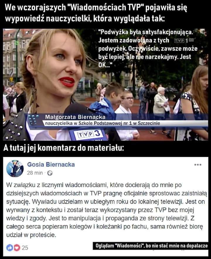 hugmygomez's tweet photo. Polska propaganda w telewizji , a Polaczki łykają #StrajkNauczycieli https://t.co/ehNLe3cOnJ