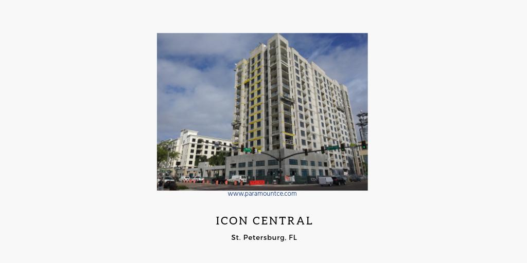 Paramountce's tweet photo. Paramount has been performing building envelope, consulting and inspection services for Icon Central in St. Petersburg, FL. Don't forget, we offer full building envelope services in Tampa, Orlando and Sarasota! #buildingenvelopeexperts #buildingenvelope #engineering #consulting https://t.co/rm9wTZM0Fq