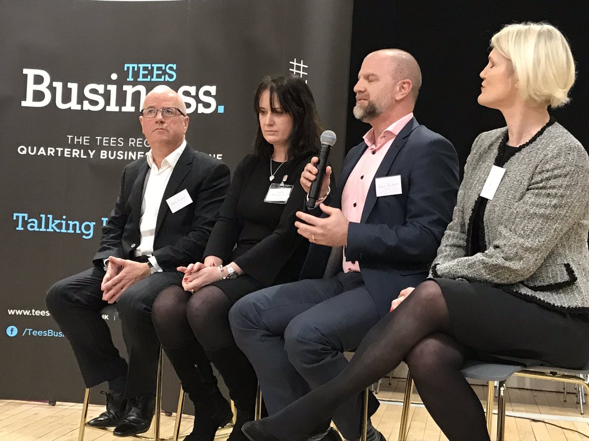 Tees_Business's tweet photo. At least 80 people here at @mbro_townhall for our #TalkingUpTeesside event to celebrate our spring issue - bearing from our speakers @rcuffy @elainemclaine @prestonmissc and @KarlPActive https://t.co/jFAOycsKnS