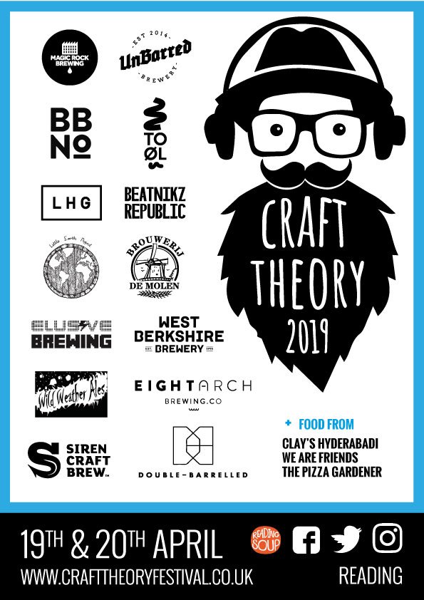 CraftTheoryFest's tweet photo. FINAL ANNOUNCEMENT!!! @toolbeer @MagicRockBrewCo @beatnikzrep @westberksbrew @LeftHandBrewing @UnBarredBrewery @LittleEarthBeer @molenbier @elusivebrew @8ArchBrewing @WildWeatherAles @sirencraftbrew @DBBrewery @southstreetarts #craftbeer #craftbeerfestival #rdguk https://t.co/4DciL7X9gH