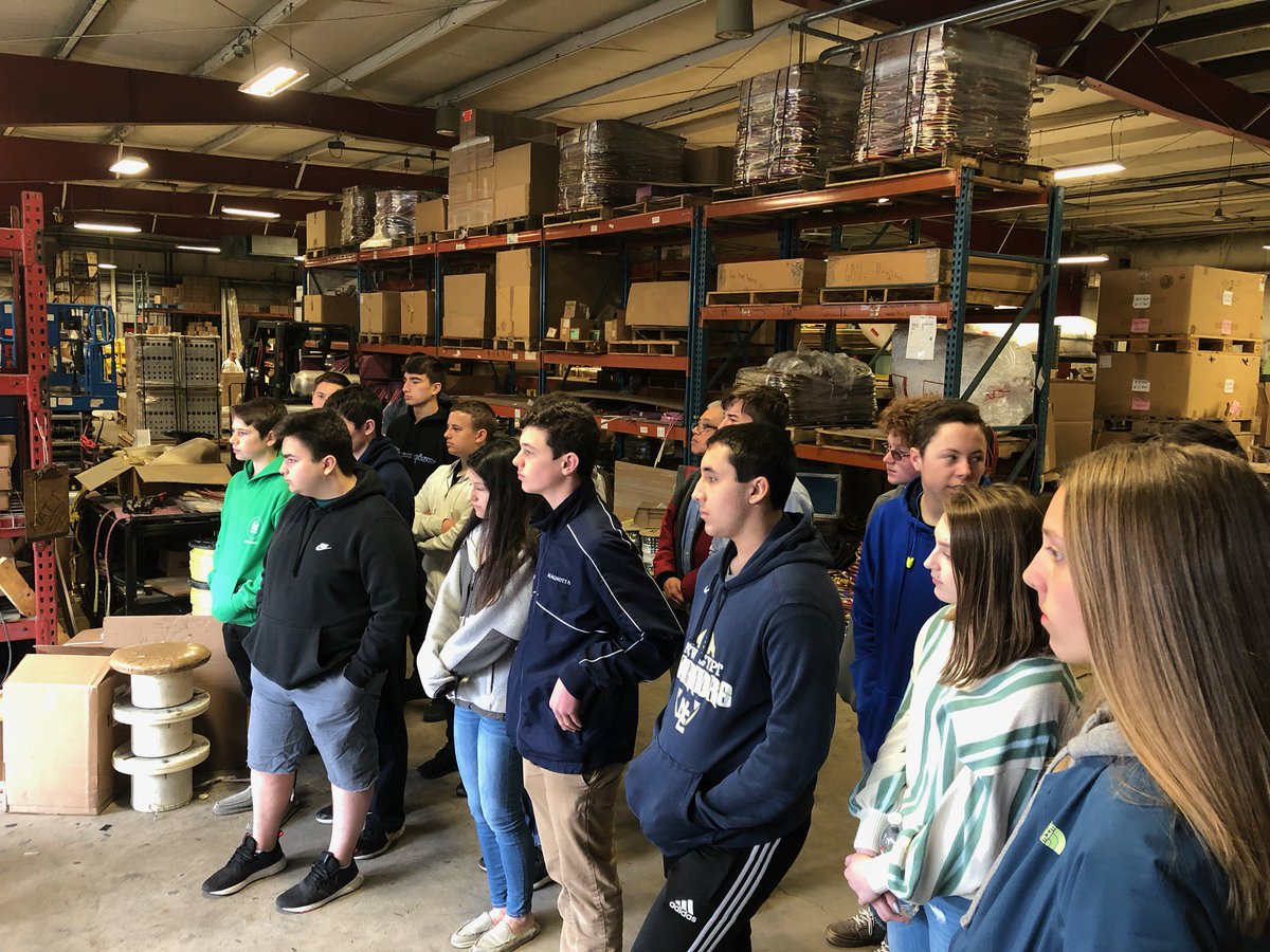 mrdaltonfowler's tweet photo. Huge thank you to Hotfoil of Hamilton NJ for hosting our #Engineering academy for a tour of your manufacturing facility. Students learned a ton about generators, heat elements, furnaces and more. #NEHS https://t.co/Vx14M8Nx9z