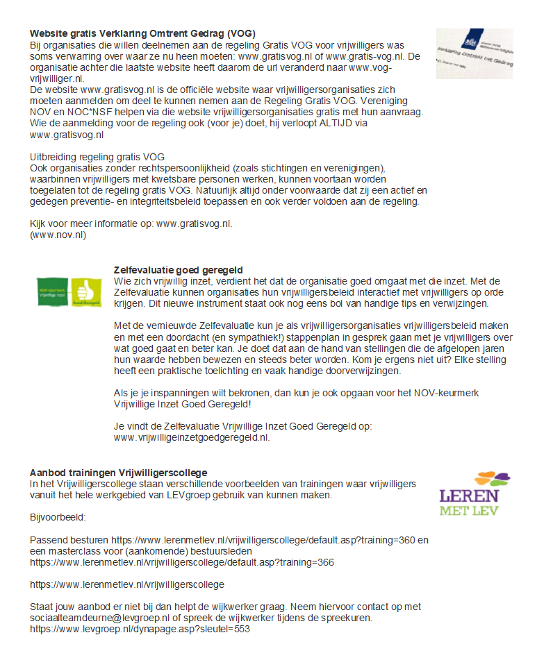 Deurnevoorelk's tweet photo. Bij deze de kwartaal nieuwsbrief voor vrijwilligersorganisaties
en andere geïnteresseerde. https://t.co/751stmUVy2
