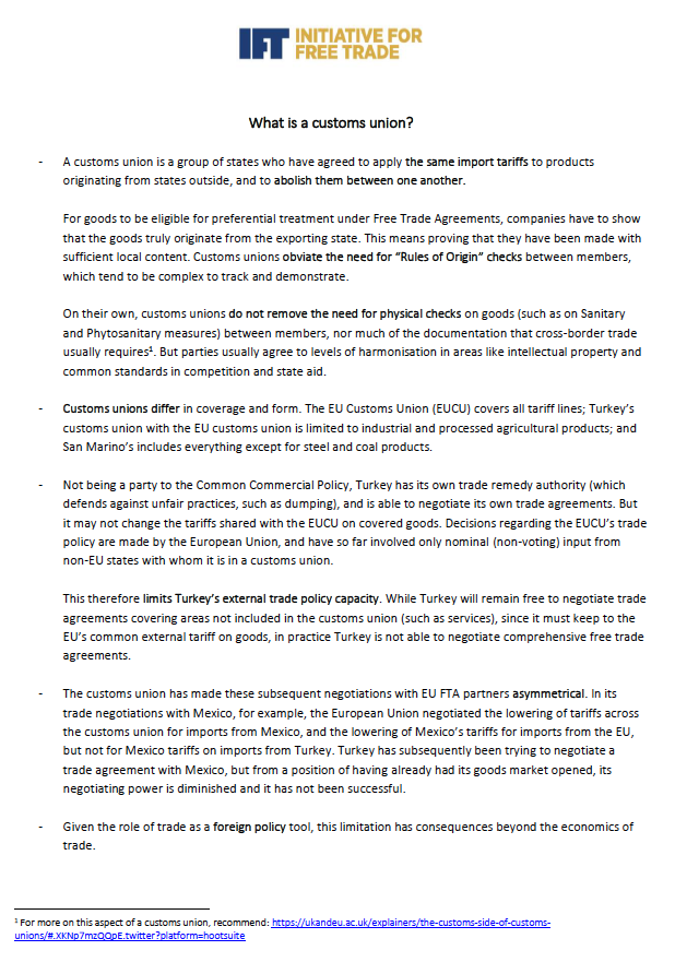 IFTtweets's tweet photo. Unless you're an MP, there's no shame in still not knowing what a #CustomsUnion is.

Here's our one-page explainer to help: https://t.co/mEzKxKTUFa
