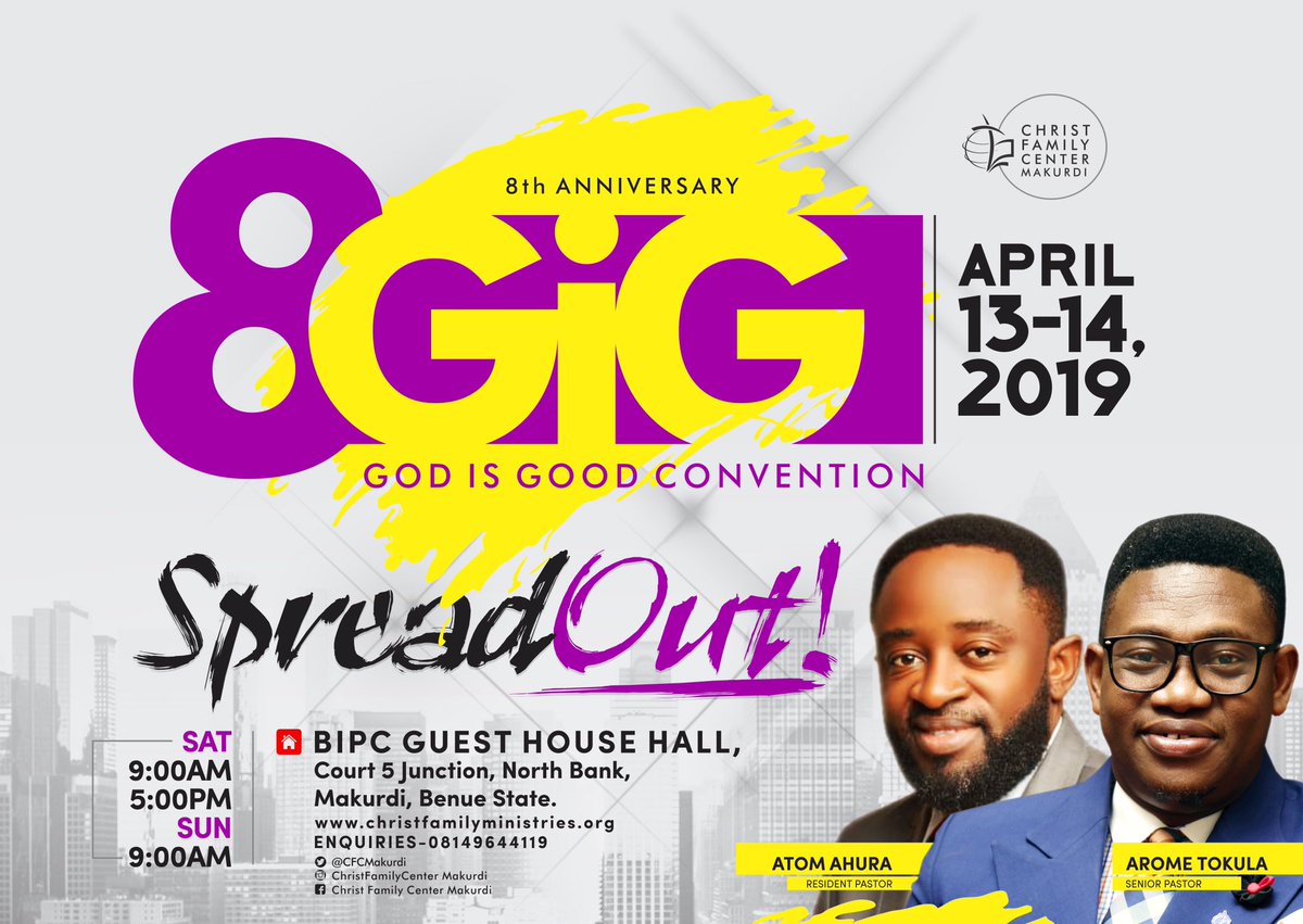 CFCMakurdi's tweet photo. We are spreading out! We are taking over!
#GIGConvention19
#8GIG
#CFCMakurdi
#SpreadOut https://t.co/9Qz5ZQKgMs