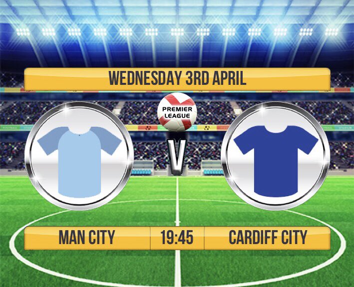 TheStarMbro's tweet photo. Another mid-week Premier League game for you tonight. ⚽️
@ManCity v @CardiffCityFC 
All the action underway from 7:45pm.⌚️📺
#Football
#TheStar https://t.co/uZ8g0La6hg