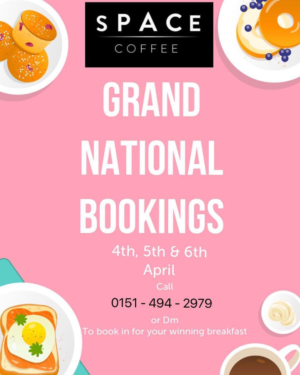 We hope that you pick the winning horse, but we know you can pick the winning breakfast at #spacecoffee! Book now for your race day bookings! #grandnational #ladiesday #raceday #breakfastofchampions #weekendready #liverpool #aintreeraces