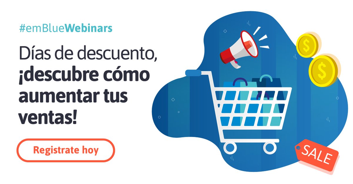 emBlueLatam's tweet photo. [#emBlueWebinars] 📌El 2019 ya está en marcha y se vienen los eventos más importantes de ofertas en Internet. Por eso, en emBlue armamos un webinar para que prepares tus estrategias y multipliques tus ventas 👉🏻 Regístrate ingresando en https://t.co/5KG8WsRvJn https://t.co/4MRHEzC8pS