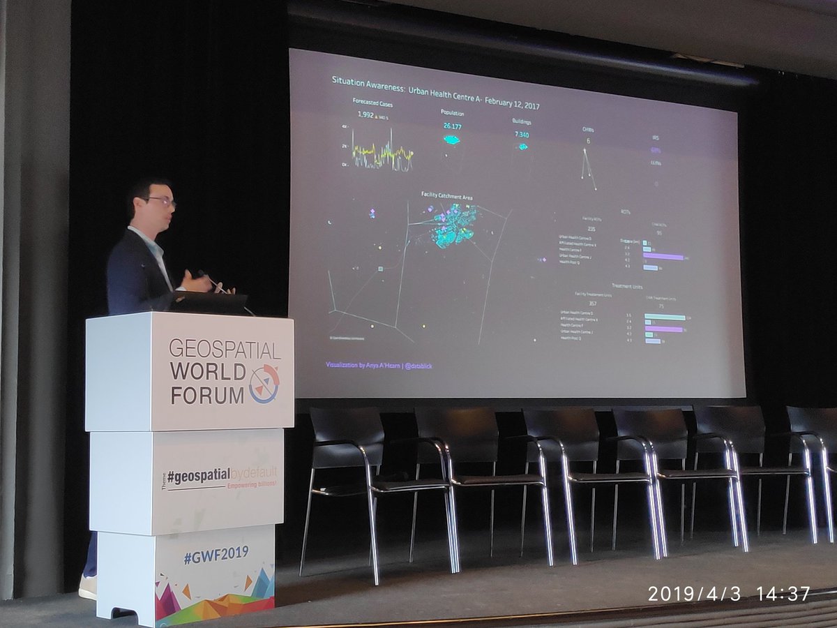 Kent Marten of @tableau shares how their platform enables lay people to build and work with complex spatial and non spatial datasets for #developmentgoals #GWF2019 #geospatialbydefault