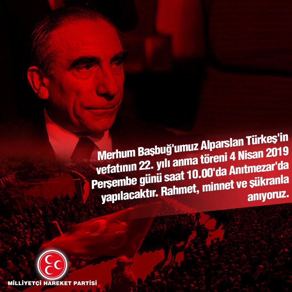 Merhum Başbuğumuzu vefatının 22’inci yıldönümünde rahmet, minnet, hasretle anıyorum. Türk siyaset ve devlet hayatına damga vuran merhum Liderimizin mekanı cennet, ruhu şad olsun.